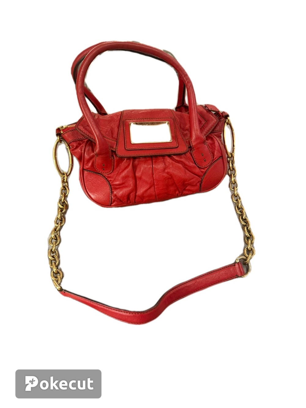 Dolce & Gabbana Red Leather Chain-Detail Crossbody Bag